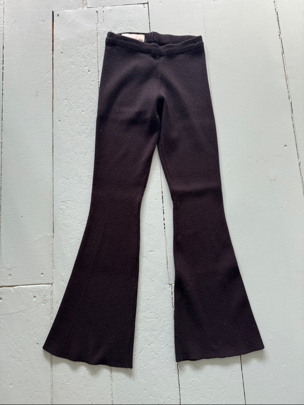 Zara Black Knit Flare Trousers size 11/12